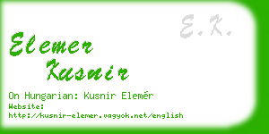 elemer kusnir business card